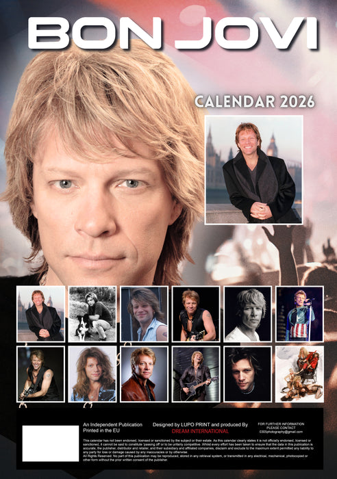 Bon Jovi 2026 A3 Wall Calendar