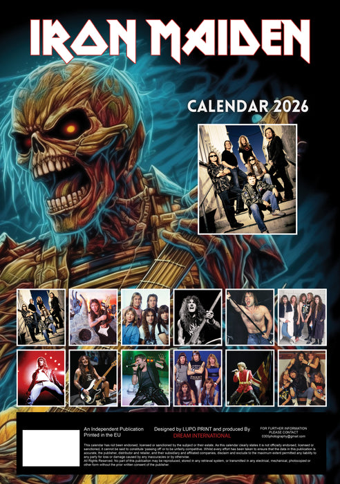 Iron Maiden 2026 A3 Wall Calendar