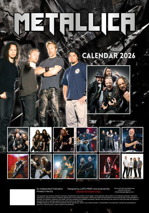 Metallica 2026 A3 Wall Calendar