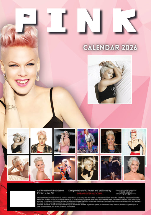 Pink 2026 A3 Wall Calendar
