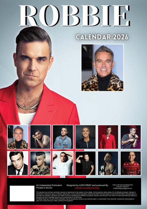 Robbie Williams 2026 A3 Wall Calendar