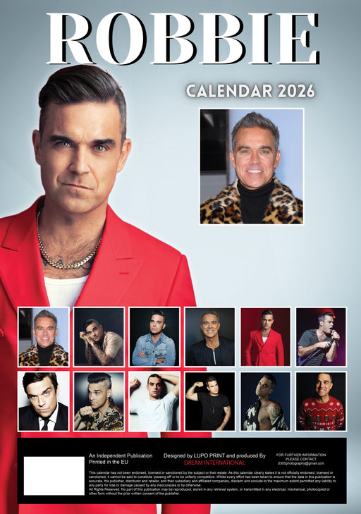 Robbie Williams 2026 A3 Wall Calendar