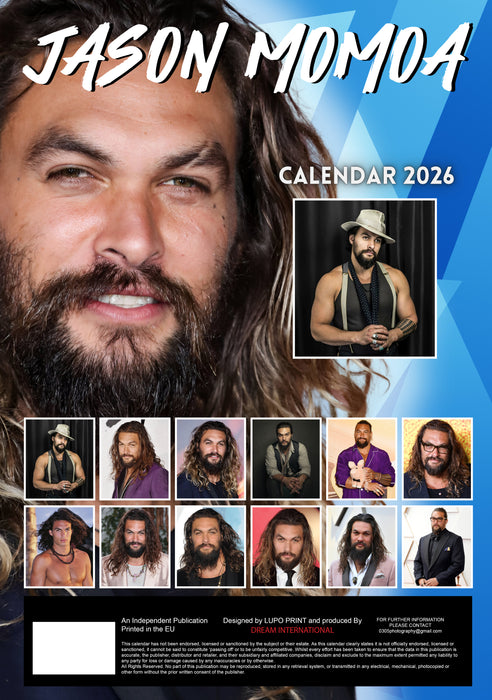 Jason Momoa 2026 A3 Wall Calendar