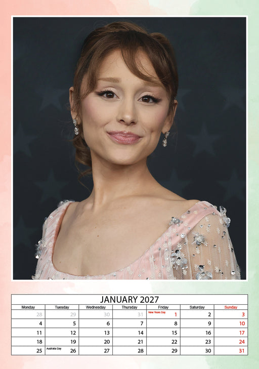 Ariana Grande 2027 A3 Wall Calendar