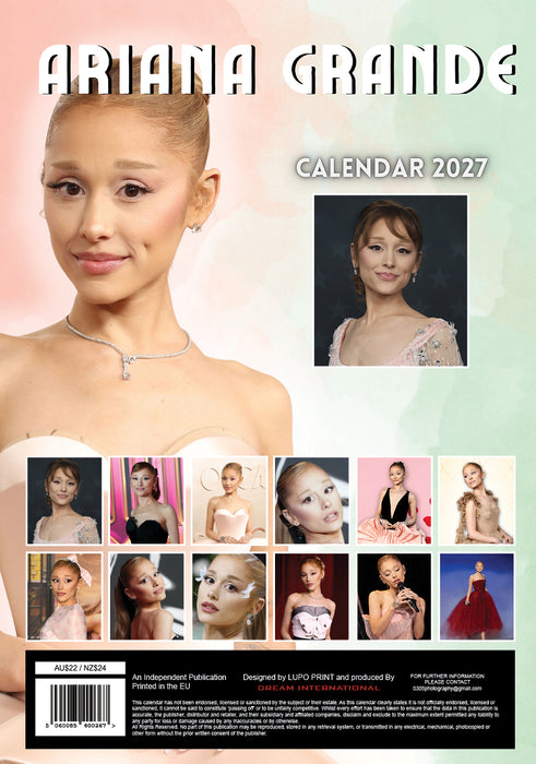 Ariana Grande 2027 A3 Wall Calendar