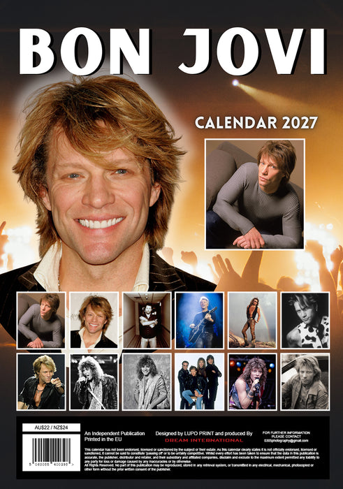 Bon Jovi 2027 A3 Wall Calendar