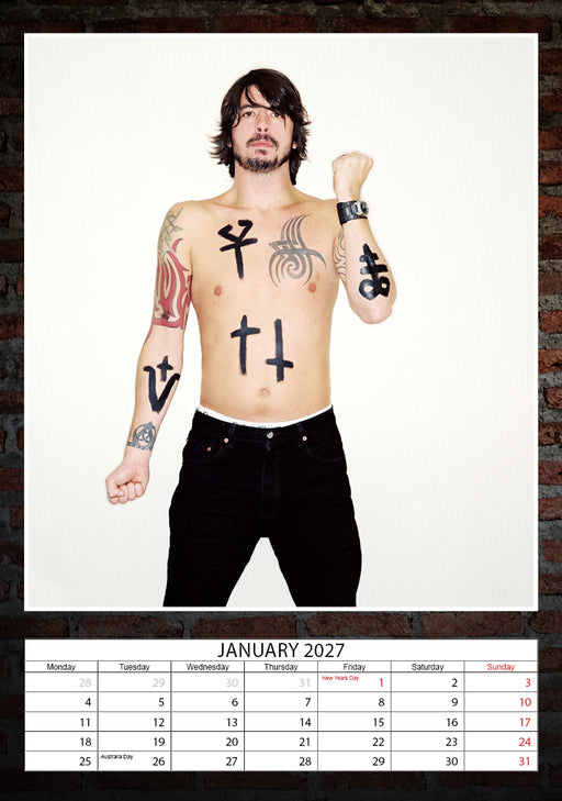 Foo Fighter 2027 A3 Wall Calendar