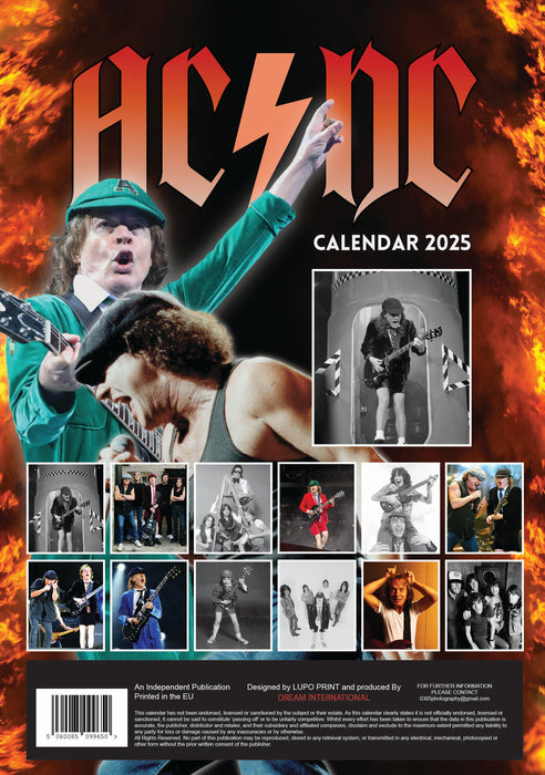 2025 AC/DC Large Wall Calendar by  CallDreams International from Calendar Club