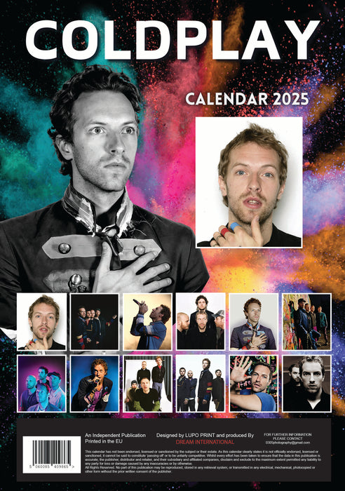 2025 Coldplay Large Wall Calendar by  CallDreams International from Calendar Club