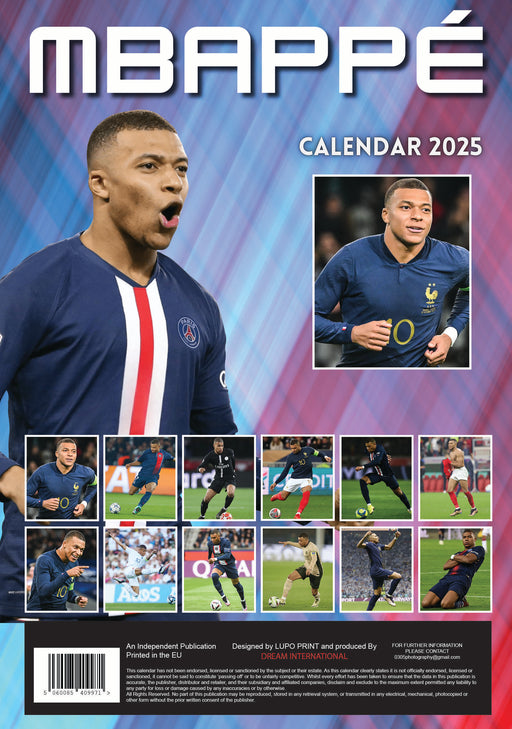 2025 Mbappe Large Wall Calendar by  CallDreams International from Calendar Club