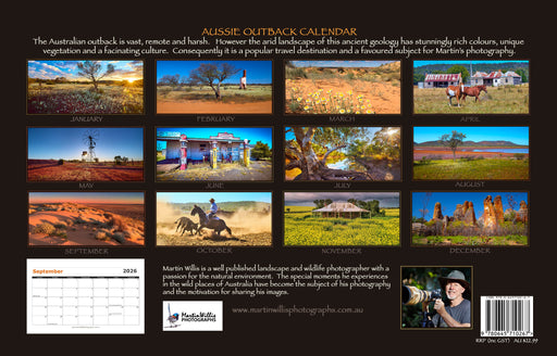 Aussie Outback 2026 A4 Wall Calendar