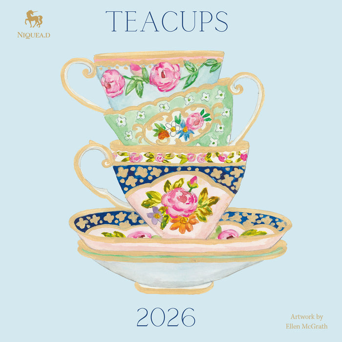 Teacups 2026 Square Wall Calendar