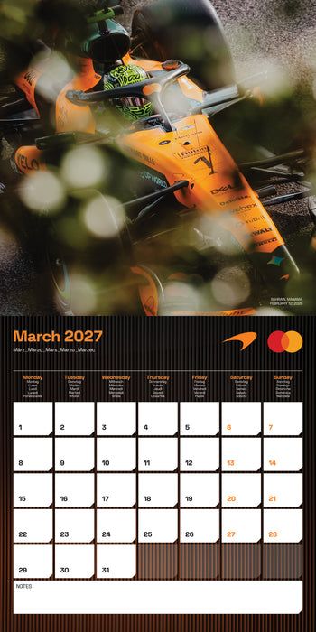 Formula One McLaren Racing 2027 Square Wall Calendar