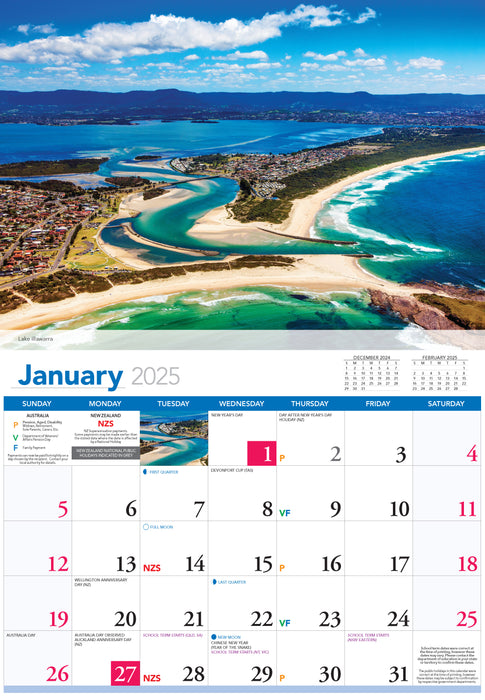 2025 Wollongong Wall Calendar