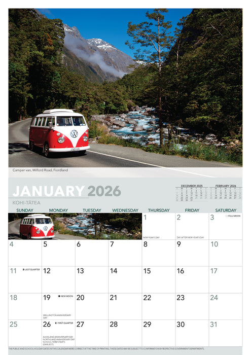 As Kiwi As 2026 A4 Wall Calendar