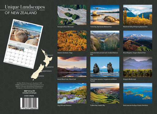 Unique New Zealand Landscapes 2026 A4 Wall Calendar