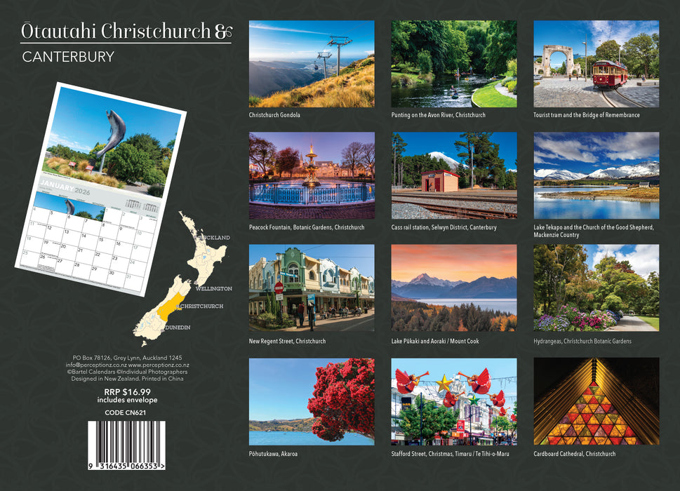 Christchurch 2026 A4 Wall Calendar