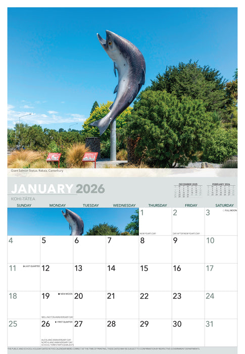 Christchurch 2026 A4 Wall Calendar