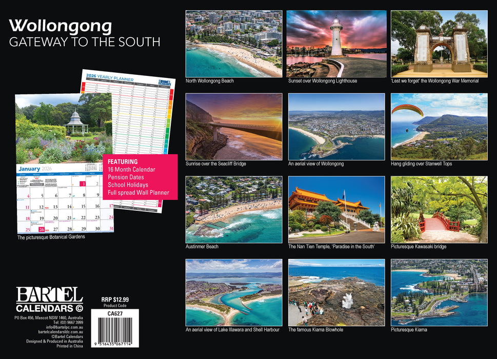 Wollongong 2026 A4 Wall Calendar