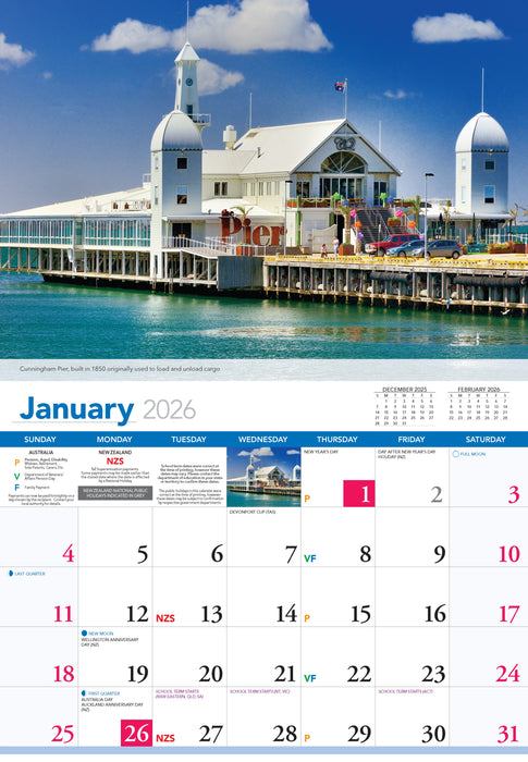 Geelong and the Bellarine Peni 2026 A4 Wall Calendar