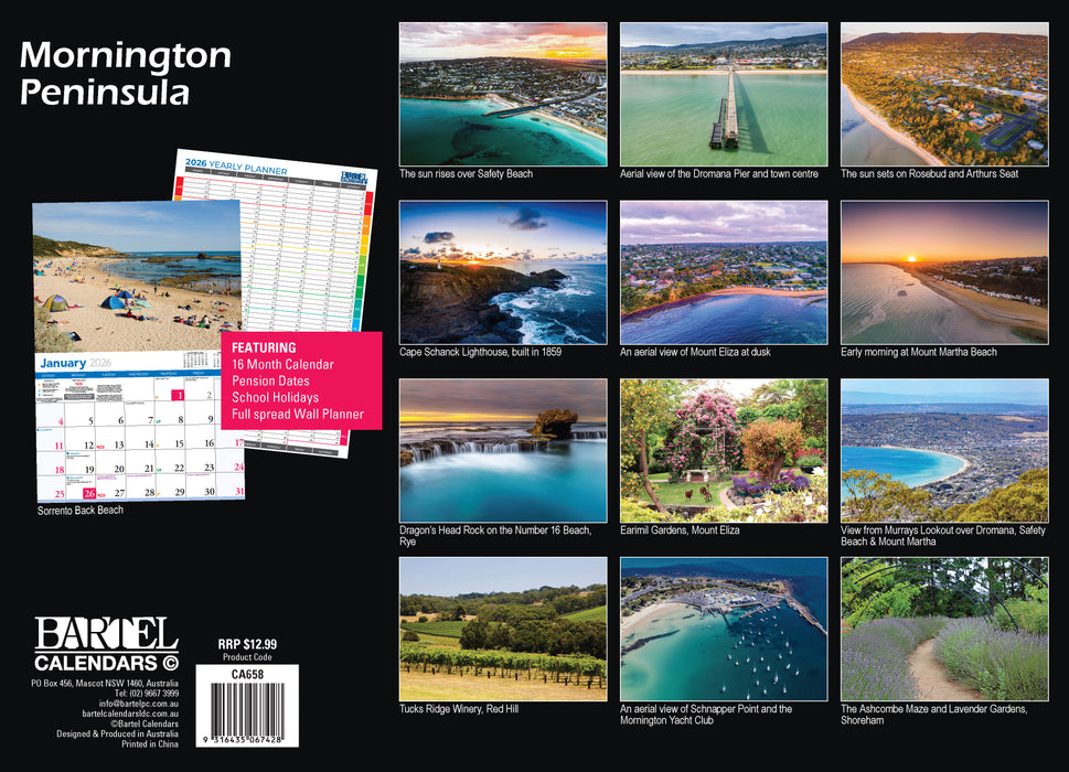 The Mornington Peninsula 2026 A4 Wall Calendar