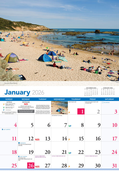 The Mornington Peninsula 2026 A4 Wall Calendar