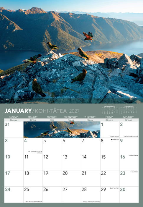 Aotearoa 2027 Wall Calendar