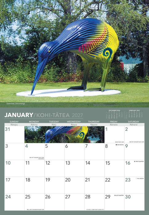 Larger than Life in Aotearoa 2027 Wall Calendar