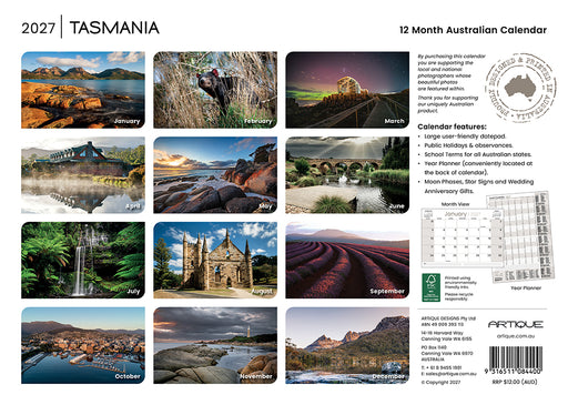 Around Tasmania 2027 Wall Calendar