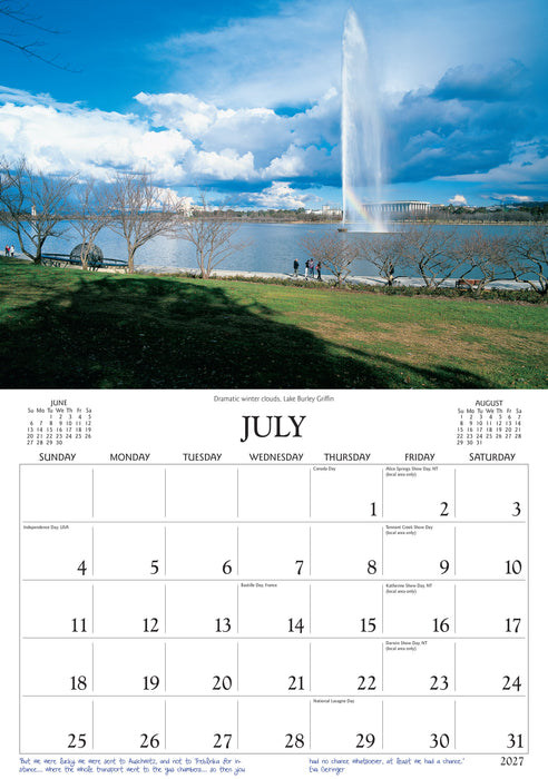 Scenic Canberra 2027 Wall Calendar