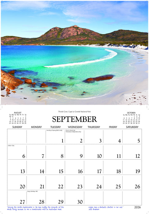 Western Australia 2026 A4 Wall Calendar