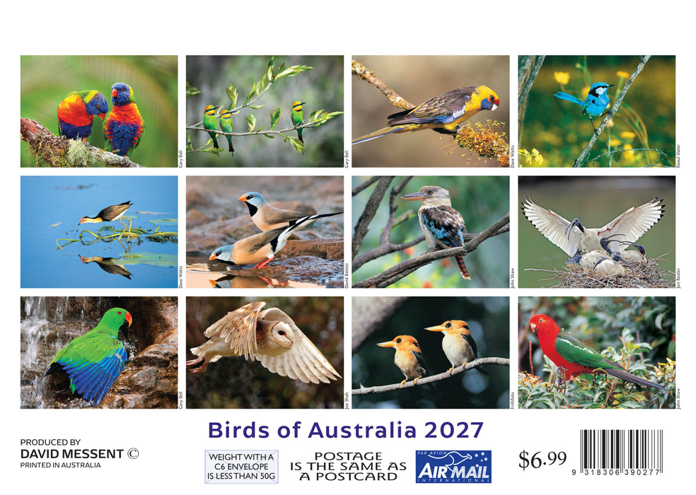Birds of Australia 2027 Mini Wall Calendar