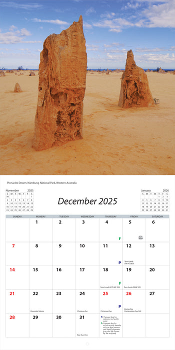 2025 Australian Wonders Wall Calendar