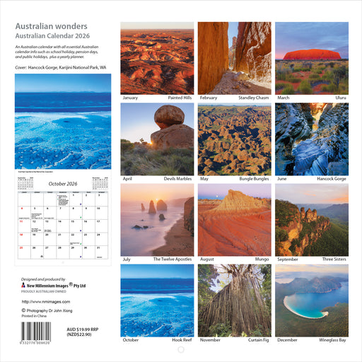 Australian Wonders 2026 Square Wall Calendar