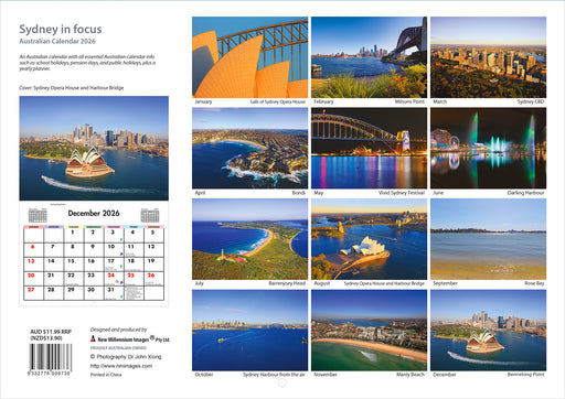 Sydney In Focus 2026 A4 Wall Calendar