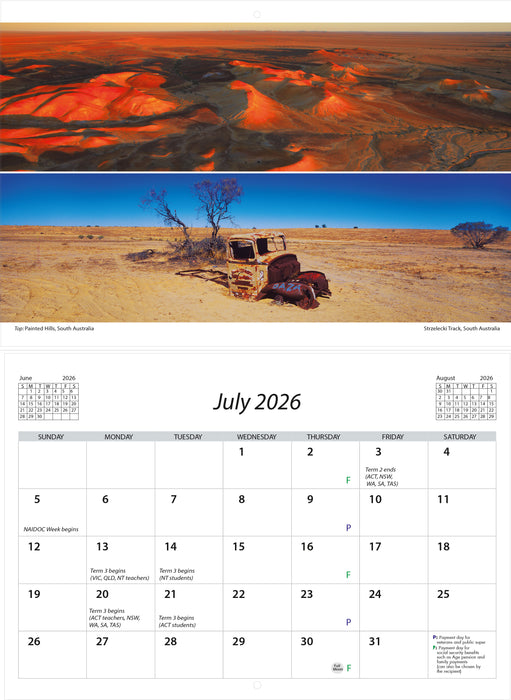 Australia Panorama 2026 A4 Wall Calendar