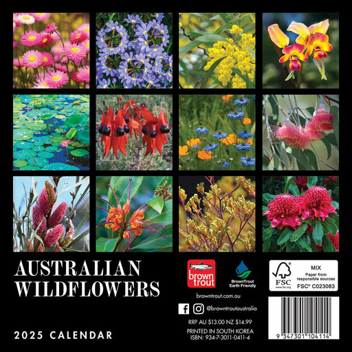 2025 Australian Wildflowers Mini Wall Calendar by  Browntrout Publishers Australia from Calendar Club