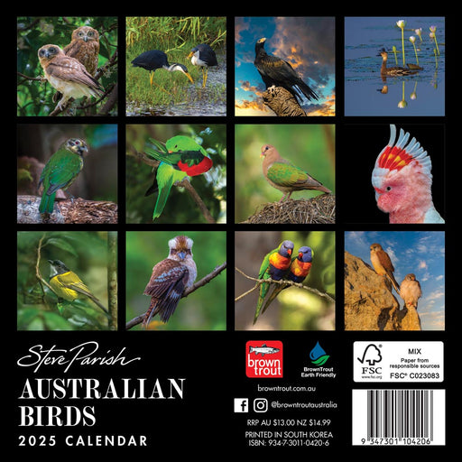 2025 Australian Birds by Steve Parish Mini Wall Calendar by  Browntrout Publishers Australia from Calendar Club