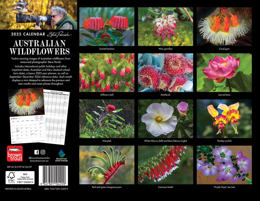 2025 Australian Wildflowers by Steve Parish Wall Calendar by  Browntrout Publishers Australia from Calendar Club