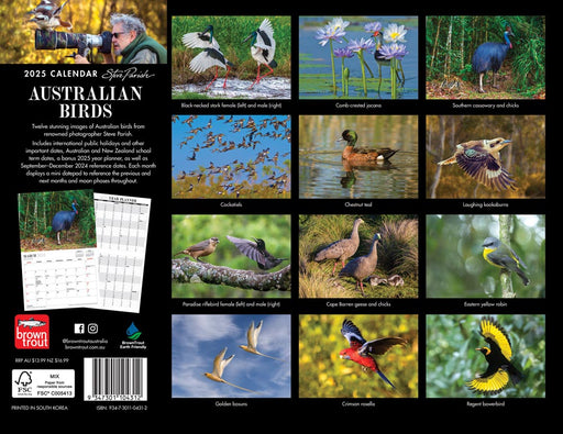 2025 Australian Birds by Steve Parish Wall Calendar by  Browntrout Publishers Australia from Calendar Club