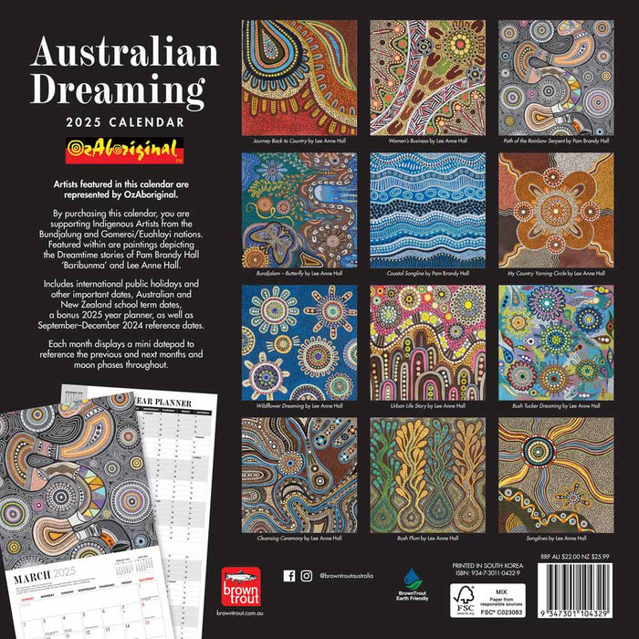 2025 Australian Dreaming Wall Calendar by  Browntrout Publishers Australia from Calendar Club