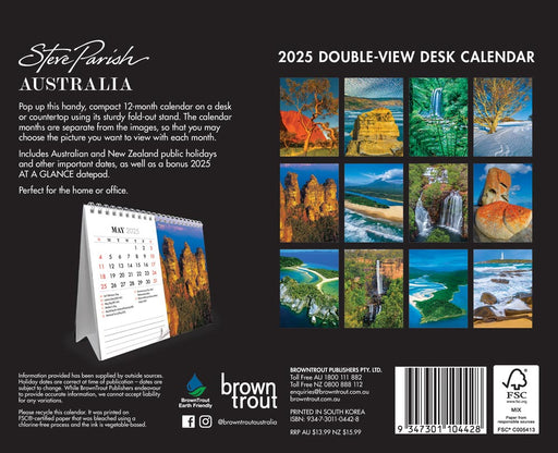 2025 Steve Parish Australia Double View Desk Easel Calendar by  Browntrout Publishers Australia from Calendar Club