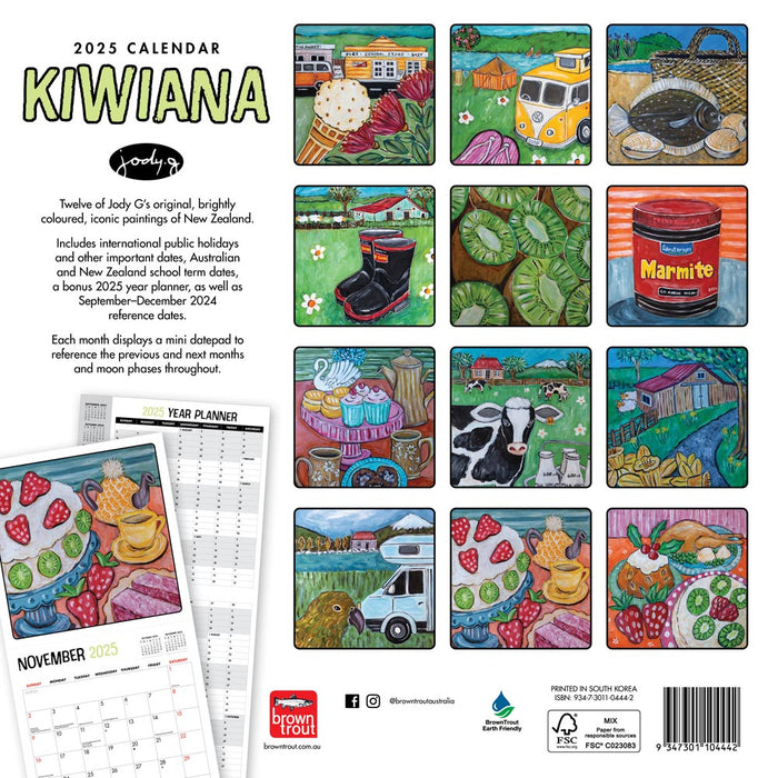 2025 Kiwiana Wall Calendar by  Browntrout Publishers Australia from Calendar Club