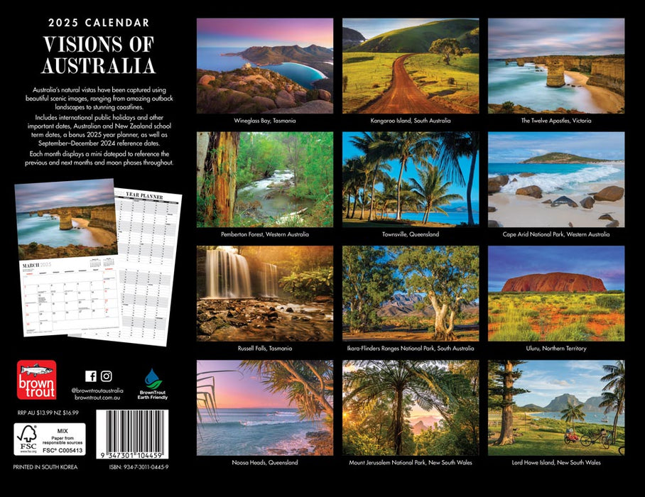 2025 Visions of Australia Wall Calendar by  Browntrout Publishers Australia from Calendar Club