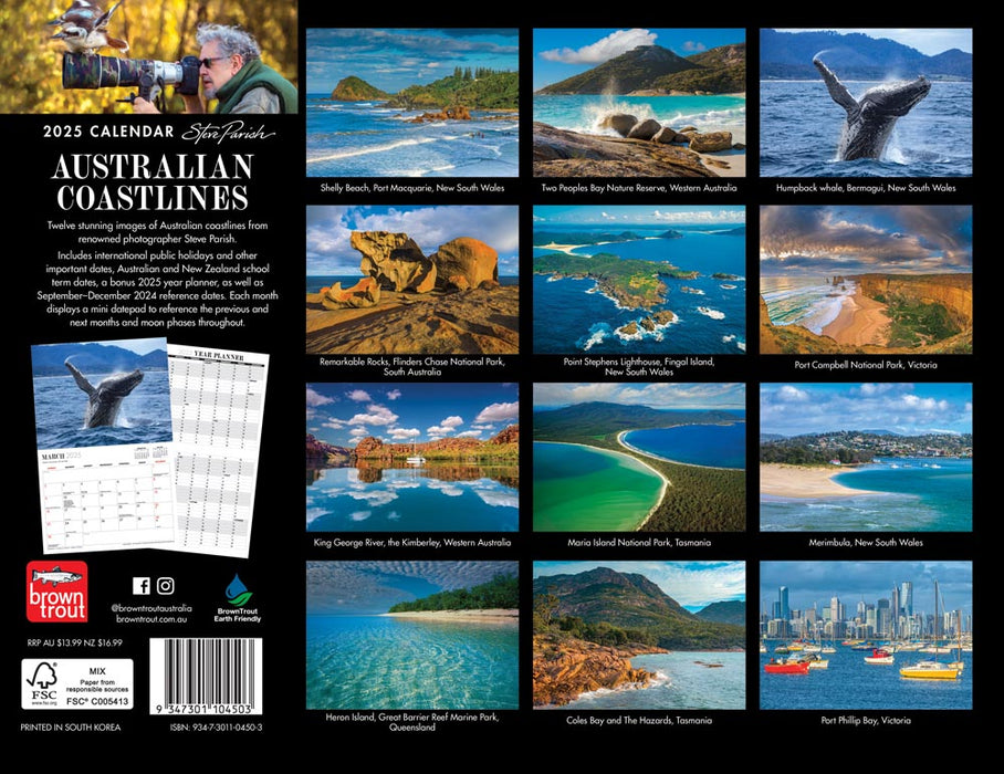 2025 Australian Coastlines by Steve Parish Wall Calendar by  Browntrout Publishers Australia from Calendar Club