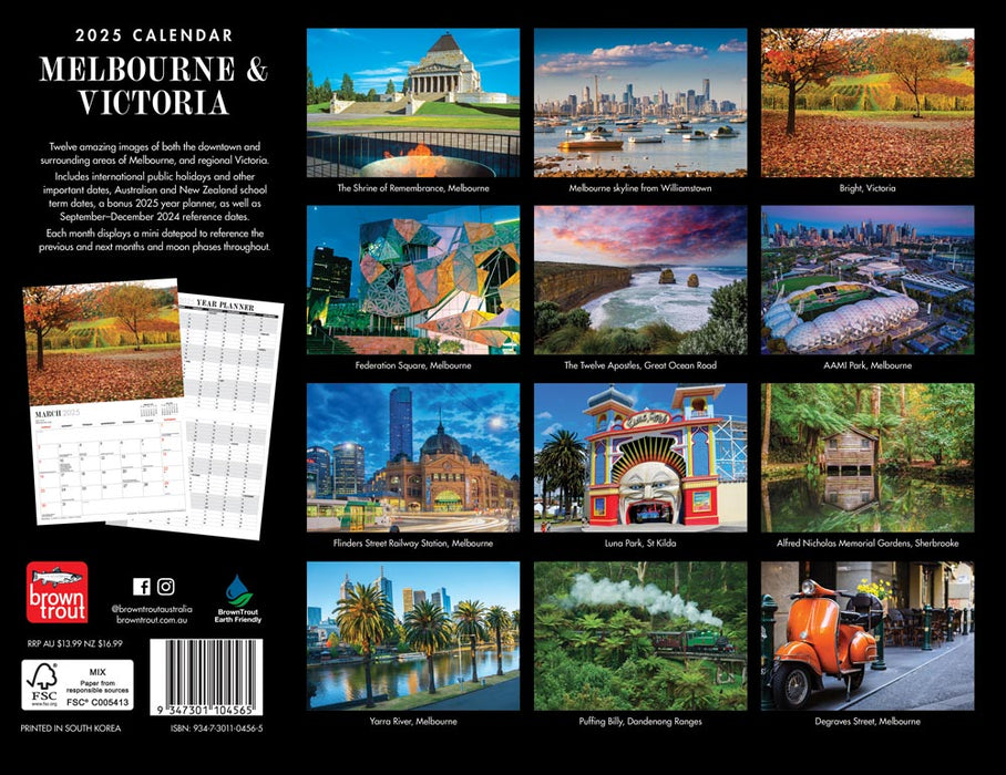 2025 Melbourne & Victoria Wall Calendar by  Browntrout Publishers Australia from Calendar Club