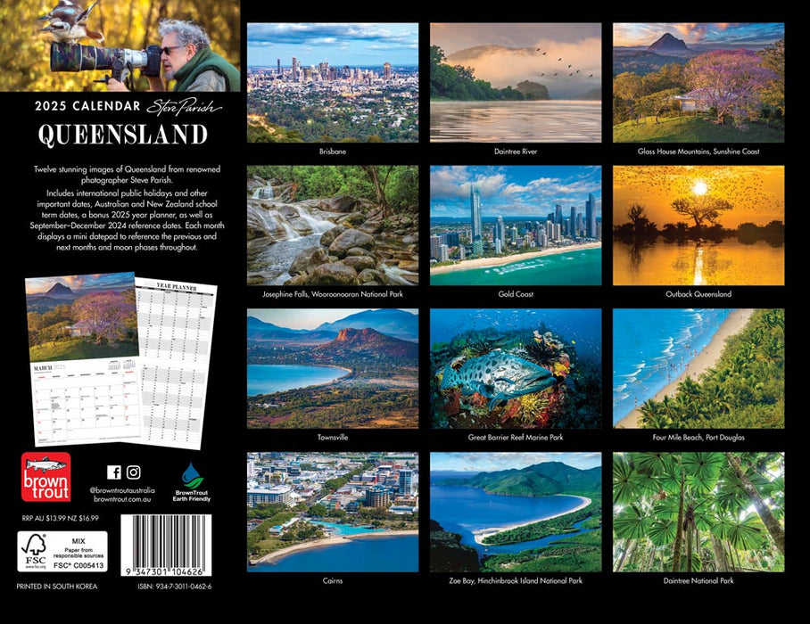 2025 Queensland by Steve Parish Wall Calendar by  Browntrout Publishers Australia from Calendar Club