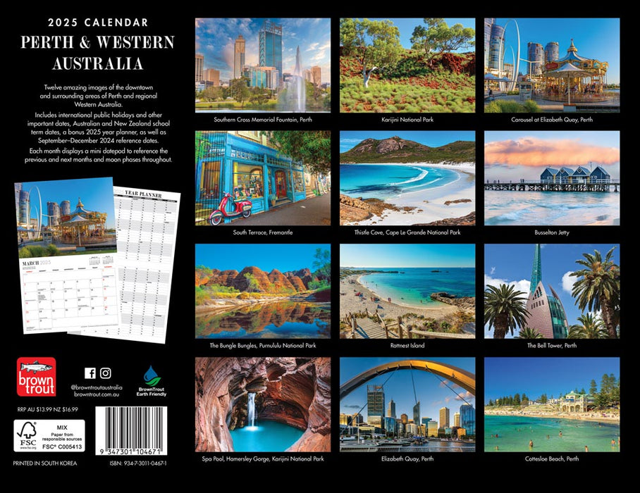 2025 Perth & Western Australia Wall Calendar by  Browntrout Publishers Australia from Calendar Club