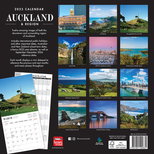 2025 Auckland & Region Wall Calendar by  Browntrout Publishers Australia from Calendar Club