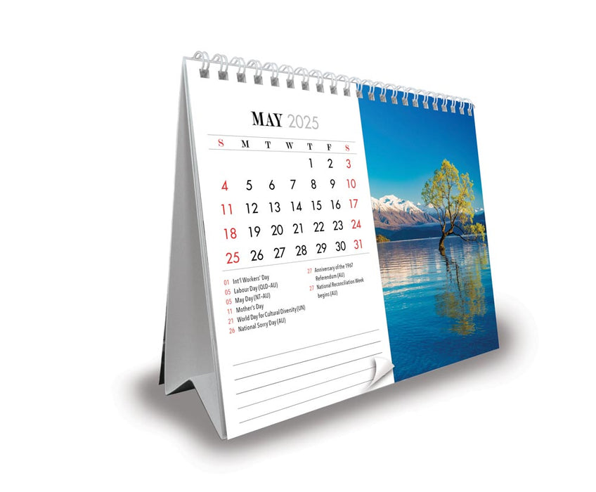 2025 Colours of New Zealand Desk Easel Calendar by  Browntrout Publishers Australia from Calendar Club